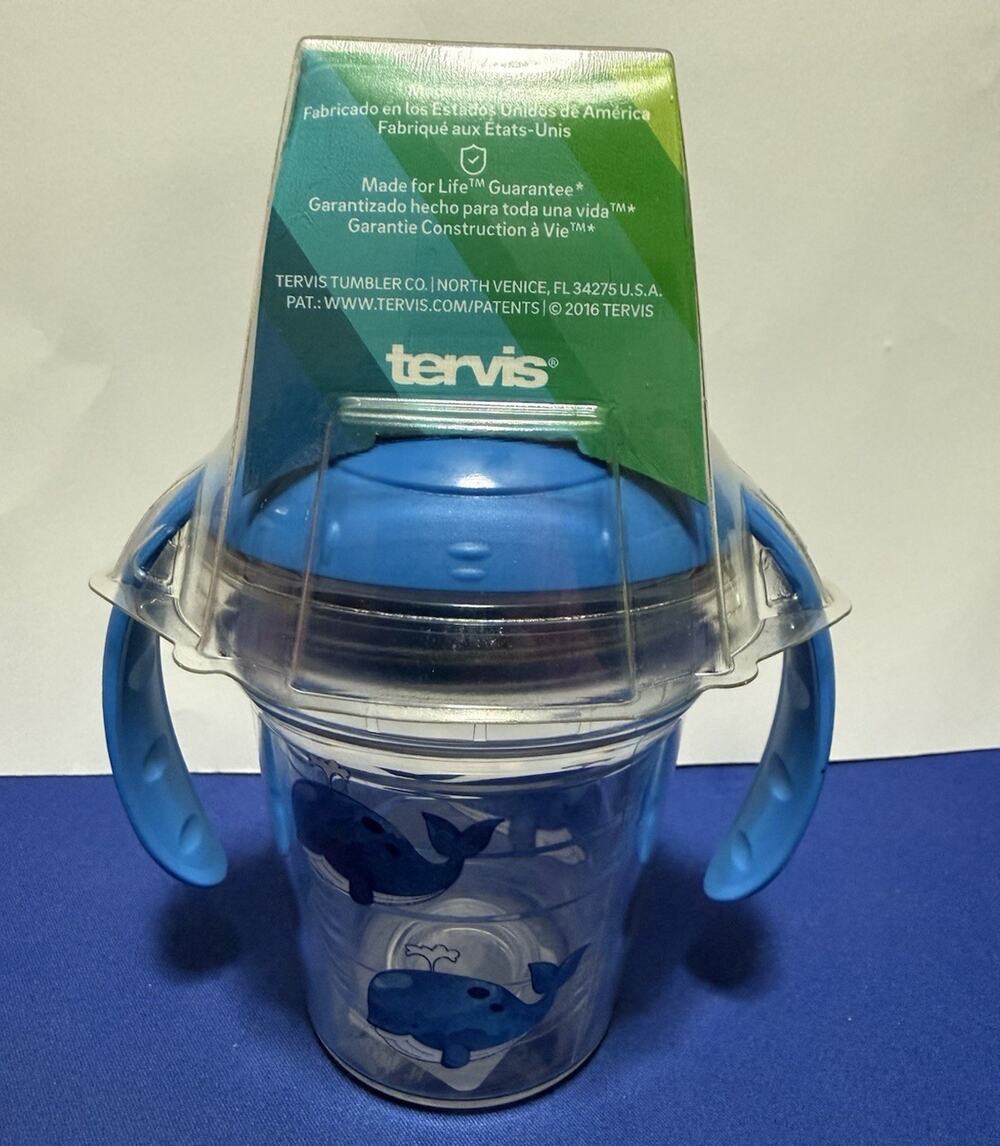 Tervis My First Tervis 6 oz Whale Sippy Cup w/ Handles, Standard Spout Blue